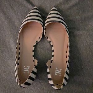 Black and white striped flats (size 8) ladies
